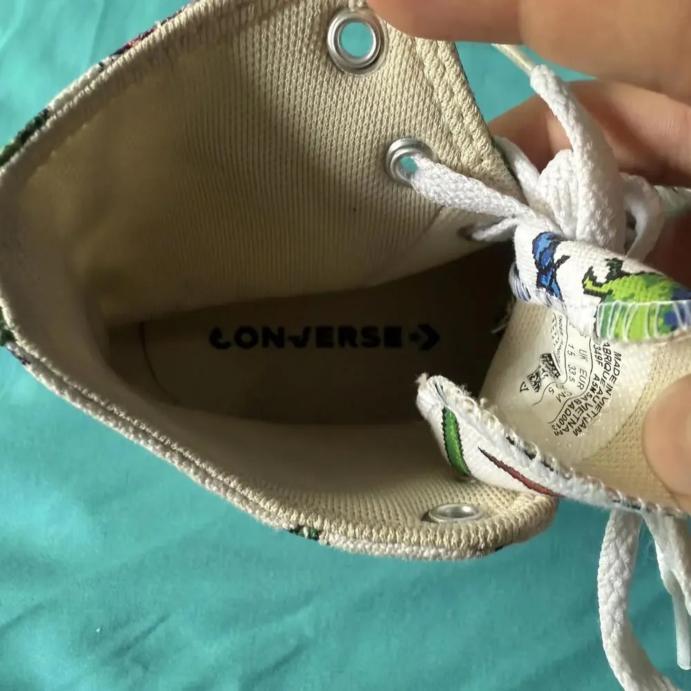 Converse Chuck Taylor All Star dinosaur print high‎ top sneakers size 2 youth